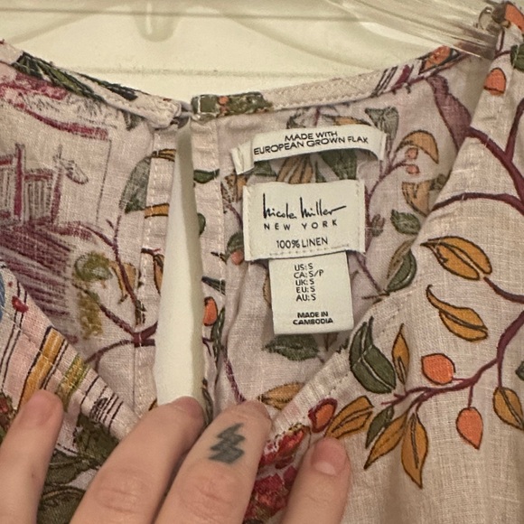 Nicole Miller Tropical Linen Dress - Picture 3 of 4